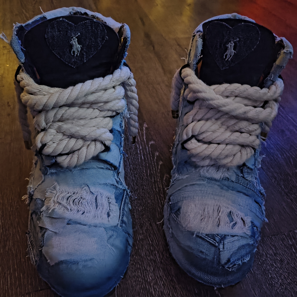 Men's Distressed Denim Timberland Boots